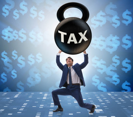 Business concept of tax payments burden
