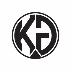 KG Logo monogram circle with piece ribbon style on white background