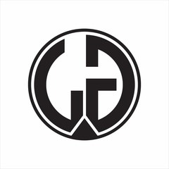 LG Logo monogram circle with piece ribbon style on white background