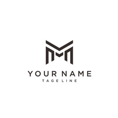 Letter M line logo design. Linear creative minimal monochrome monogram symbol. Universal elegant vector sign design. Premium business logotype.