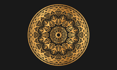 Luxury geometric geometric mandala in golden color 