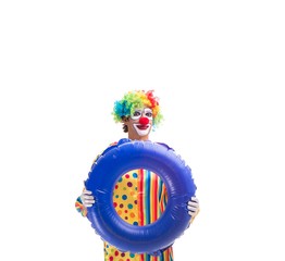 Funny clown isolated on white background