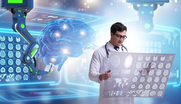 Telehealth concept with doctor doing remote check-up