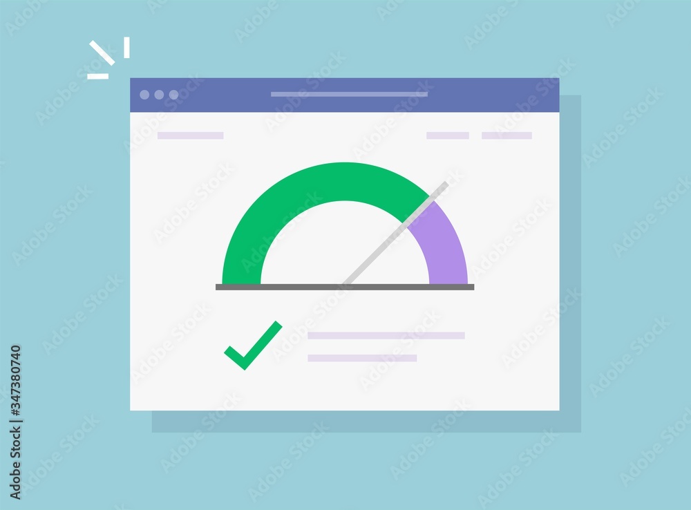 Poster speed of website vector internet page loading or fast seo optimization web site performance test che
