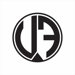 UF Logo monogram circle with piece ribbon style on white background