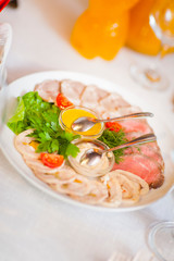 cold cuts on the festive table