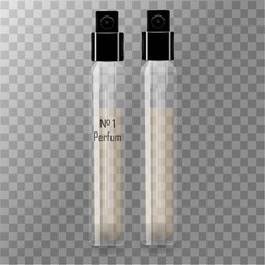 Tester for perfume. Letterhead for the logo. Vector illustration.