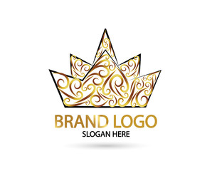 Great Luxury Gold Crown Royal and Elegant Logo Vector Design