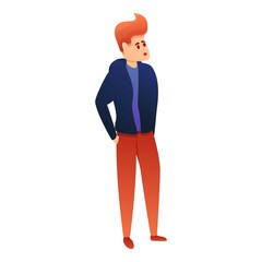 Child at planetarium icon. Cartoon of child at planetarium vector icon for web design isolated on white background