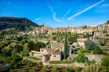 Panoramic view of the village of Valldemossa Spain