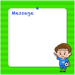 サッカー少年のメッセージボード青