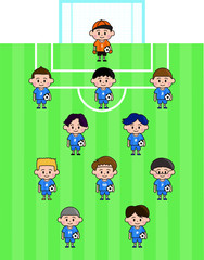 少年サッカーチームのイラスト
