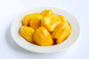 Ripe Jackfruit isolated on white background.