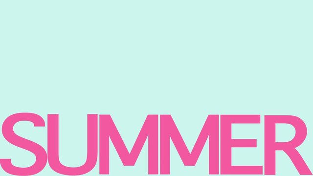 Summer sunny mood graphic animation. Motion text and typography bright watermelon and sun summer time motion intro or background 