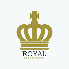 gold royal crown logo design