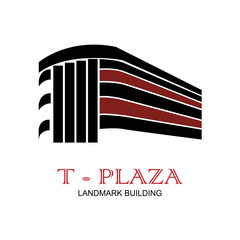 T-PLAZA landmark building logo design