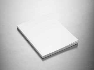 Fototapeta premium Magazine - Blank White Cover Of Magazine on Metallic Surface. Mock Up Template of Magazine, Book, Brochure, Booklet. 3d Rendering