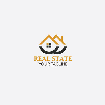Real State Logo with style Modern for Construction , architecture , residence , hotel , property business , home interior or exterior