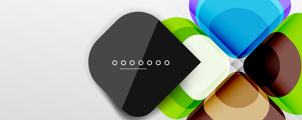 Obraz premium Abstract background - geometric cut paper design flower or square shape composition. Vector Illustration For Wallpaper, Banner, Background, Card, Book Illustration, landing page