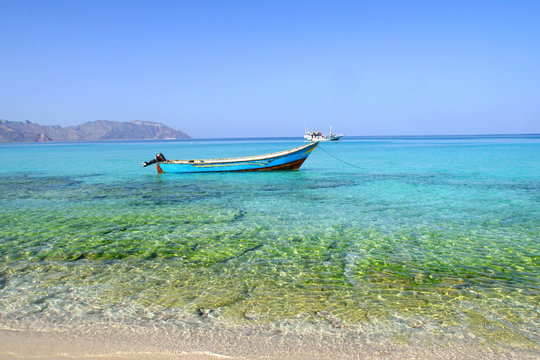 The most beautiful beach named Shuab Beach in Socotra island, Yemen.