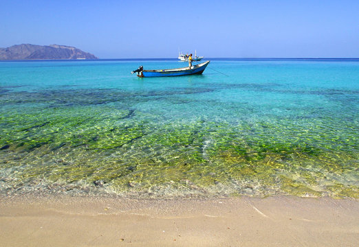The most beautiful beach named Shuab Beach in Socotra island, Yemen.