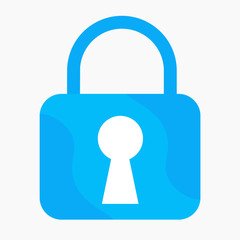 Security, access, password symbol. Lock design. Blue simple style vector icon. Single web design element for site or mobile app and promotion