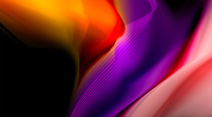 Liquid colors fluid gradients on black background