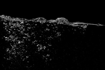 Water surface black background