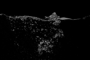 Water surface black background