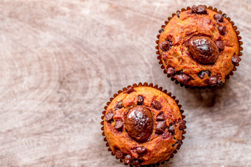The background of the dessert menu (brownies) made from flour, chocolate, banana, as an ingredient, baked in a hot oven, appetizing.