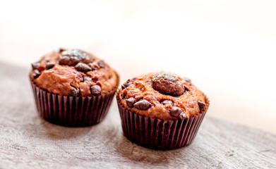 The background of the dessert menu (brownies) made from flour, chocolate, banana, as an ingredient, baked in a hot oven, appetizing.