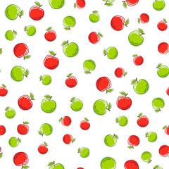 Apple seamless vector pattern. Isolated fruit illustration, great for wallpaper, textile and texture design. Kids design, fabric, wrapping, apparel.