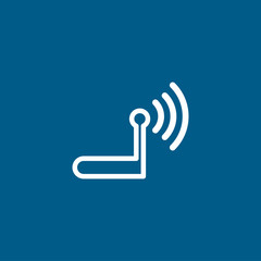 Router Line Icon On Blue Background. Blue Flat Style Vector Illustration