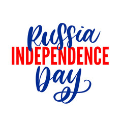 Day of Russia - Russian holiday. Day of Russia handwritten letteringwith flying birds in the sky typography vector design for greeting cards and poster.