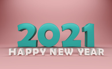 New Year 2021 Creative Design Concept - 3D Rendered Image