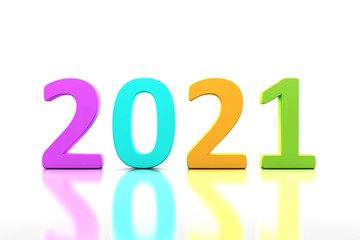 New Year 2021 Creative Design Concept - 3D Rendered Image