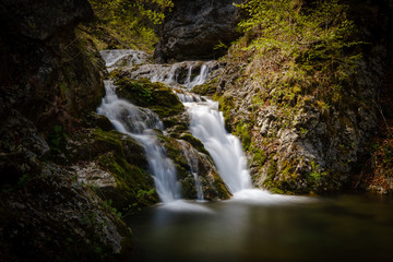 Obraz premium Beautiful Davca waterfalls in Slovenia in spring