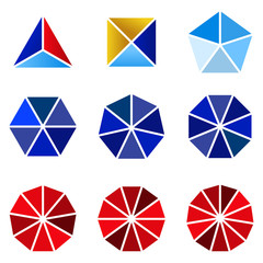 flat icon triangle, square, pentagon, hexagon, heptagon, octagon. Design template vector