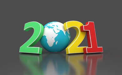 New Year 2021 Creative Design Concept - 3D Rendered Image