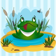 green frog on a leaf