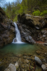 Fototapeta na wymiar Skocnik waterfall in Davca Slovenia
