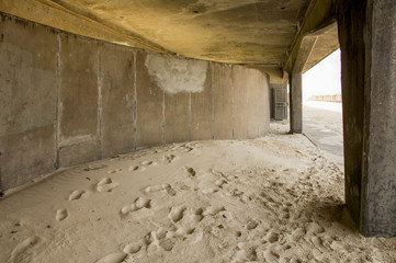 old abonded sandy tunnel to the waterfront cape town