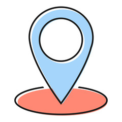 Location icon, map pointer symbol isolated on white background.  Vector web button