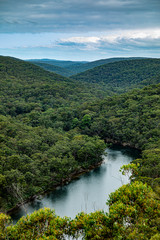 Australian bush landscape with river
