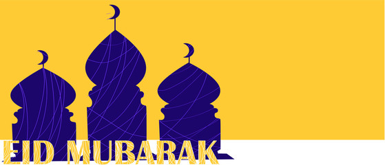 Eid Mubarak greeting beautiful  card . Abstract beautiful Eid Mubarak Islamic background vector
