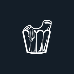 macaroni logo food black white