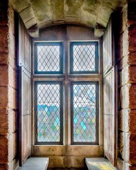 A window at the Palace of the Dukes of Braganza, Guimarães, Portugal