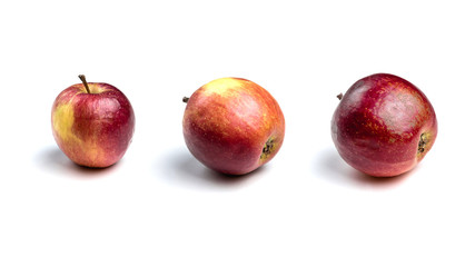 Apples isolated on a white background. A selection of apples from different angles. red apple. Natural fruits.