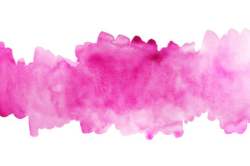Pink Watercolor hand painting and splash abstract texture on white paper Background.