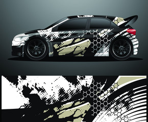 Rally car decal graphic wrap vector, abstract background